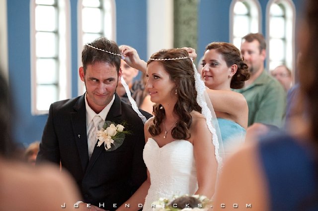 nashville wedding, greek ceremony, crowns, bride, groom, orthodox